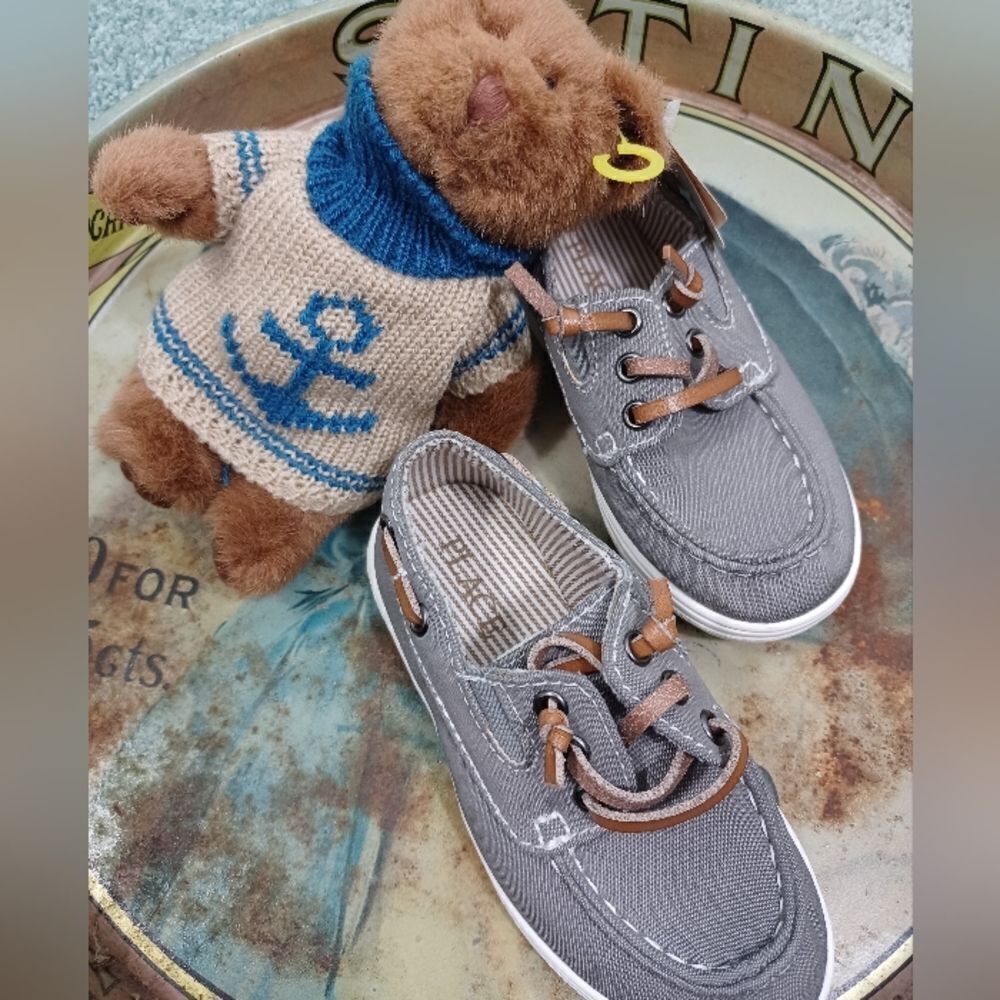 ‼️final must bundle‼️ Set Place Boys Gray Loafers Shoes & Russ Bear Toy
